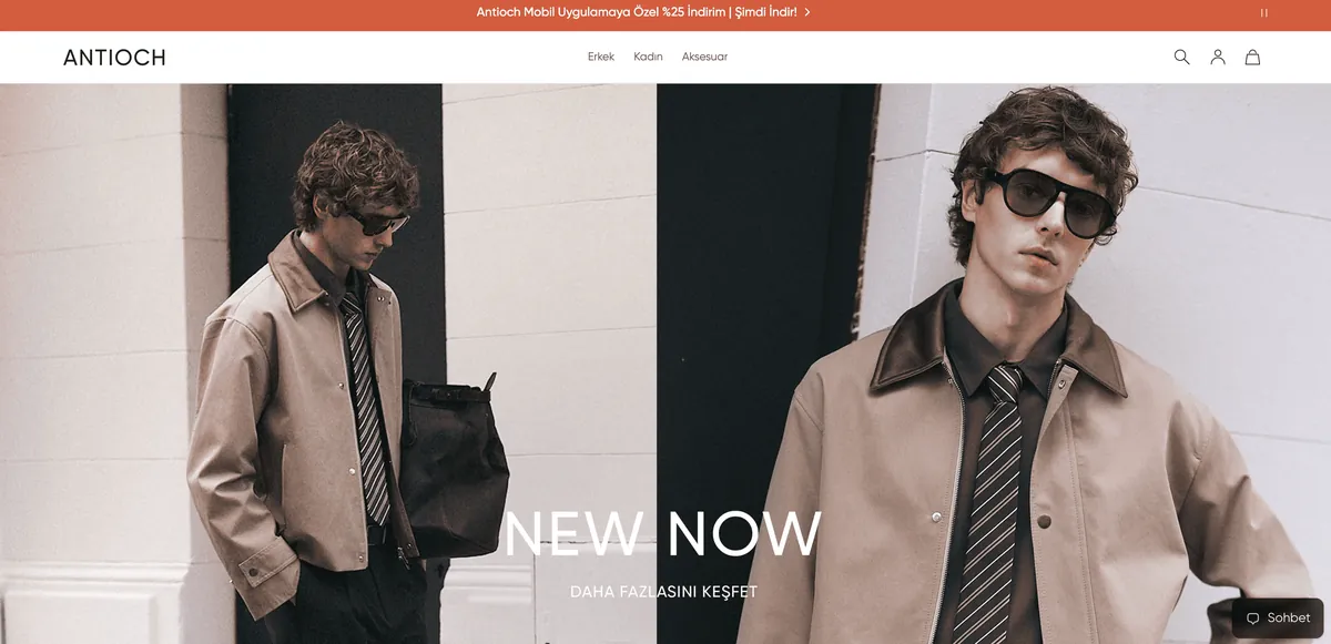 Startseite des Shopify-Shops von Antioch
